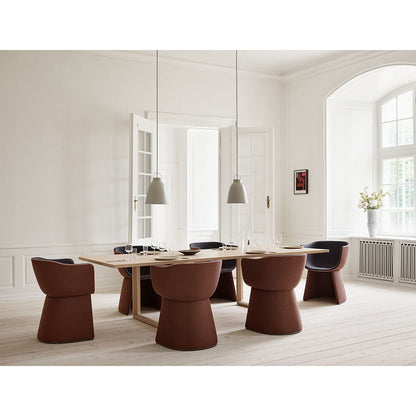Monolit Dining Chair With Leather Piping - Vidar 182, Sunniva 363