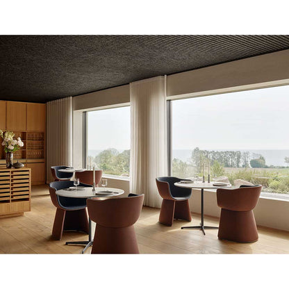 Monolit Dining Chair With Leather Piping - Vidar 182, Sunniva 363
