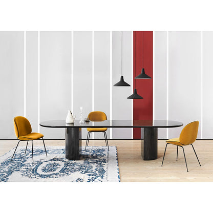 Moon Elliptical Dining Table - Brown/Black Stained Veneer Oak