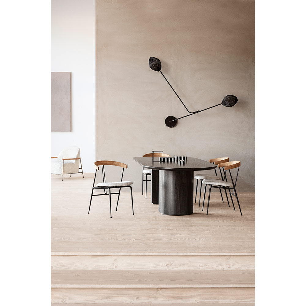 Moon Elliptical Dining Table - Brown/Black Stained Veneer Oak