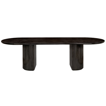 Moon Elliptical Dining Table - Brown/Black Stained Veneer Oak