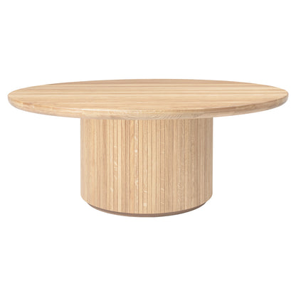 Moon Round Coffee Table - Solid Oak Soap Treated