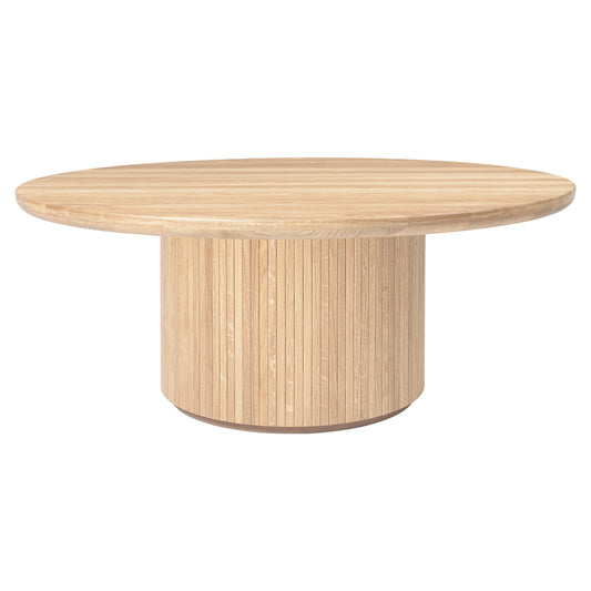 Moon Round Coffee Table - Solid Oak Soap Treated