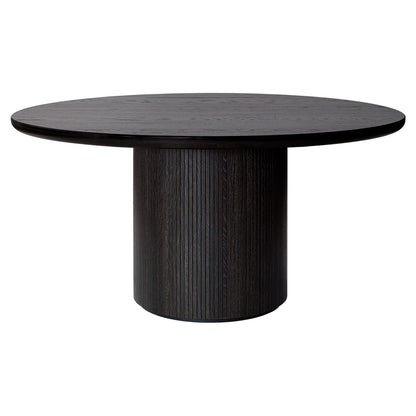 Moon Round Dining Table - Veneer Oak, Brown/Black Finish