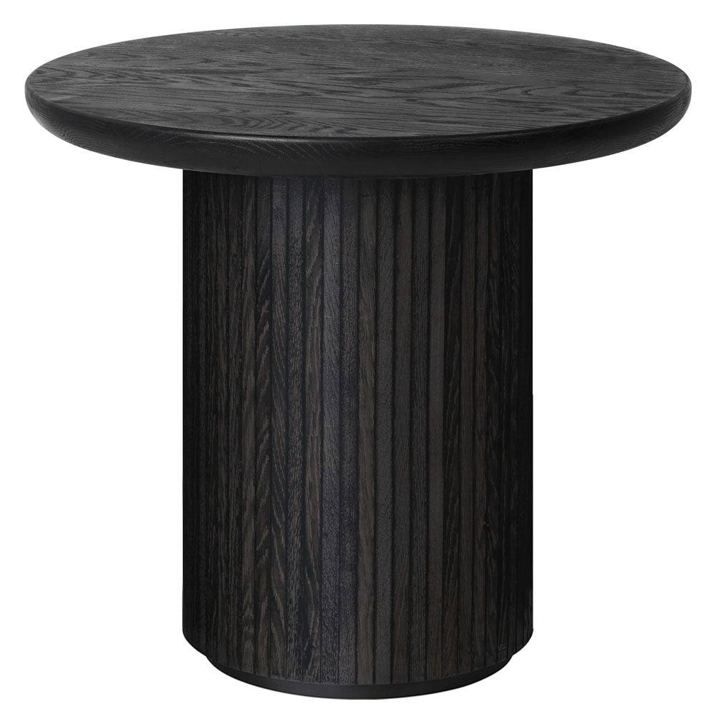 Moon Round Lounge Table - Brown/Black Stained Veneer Oak