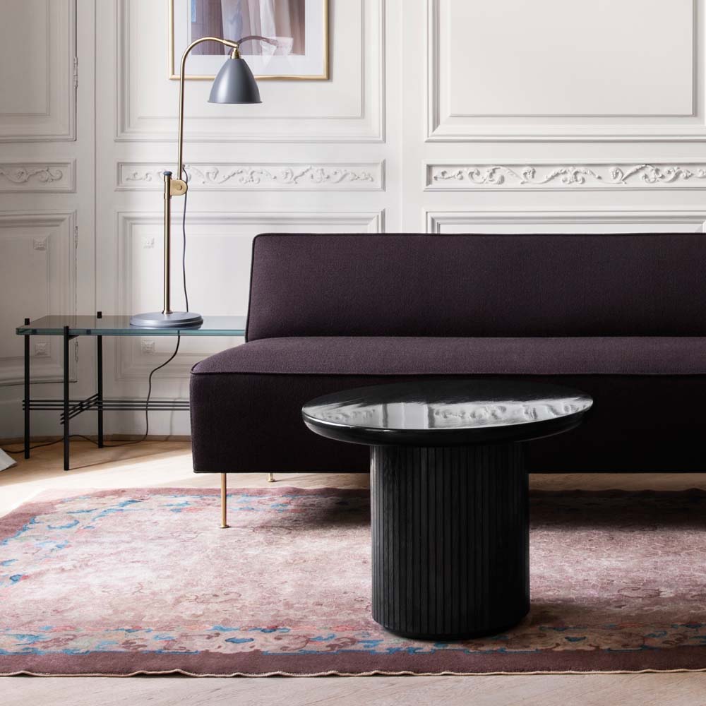 Moon Round Lounge Table - Brown/Black Stained Veneer Oak