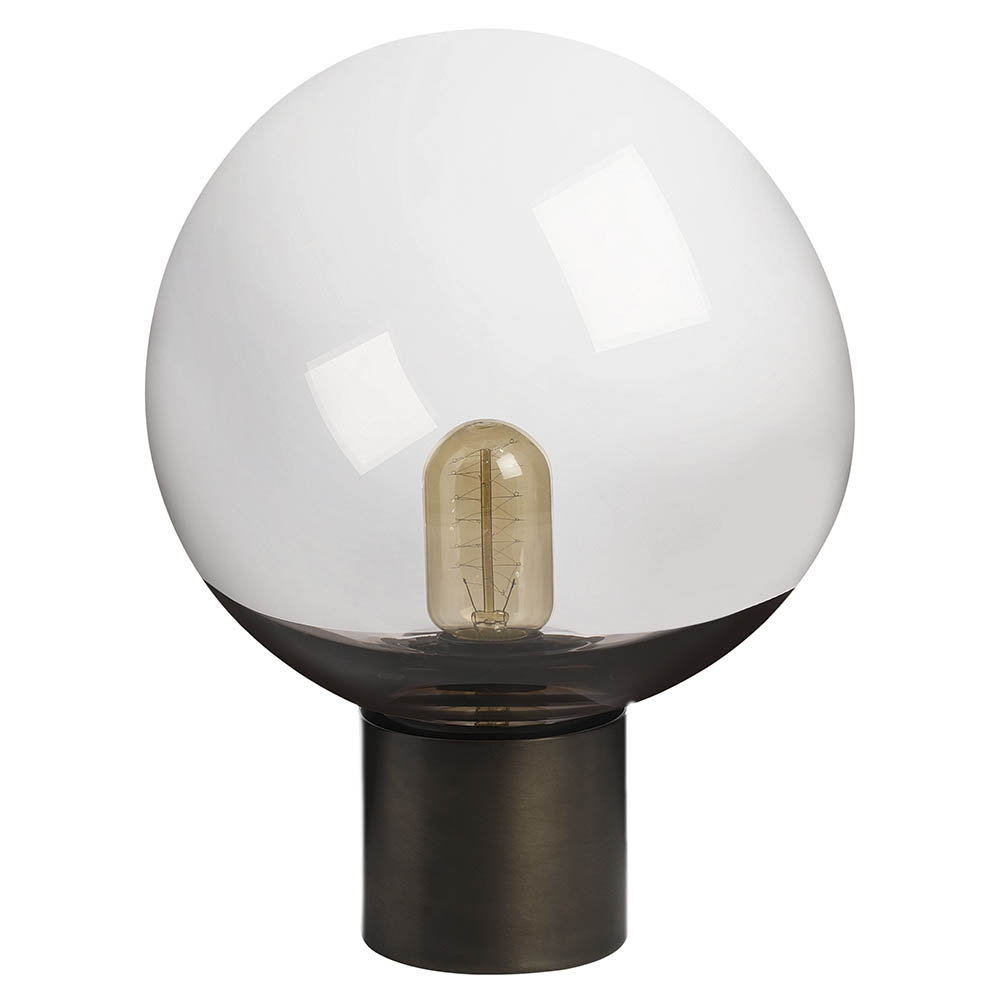 Moon Table Lamp - Bronze, Bronze Tinted Glass Shade