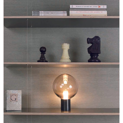 Moon Table Lamp - Bronze, Bronze Tinted Glass Shade