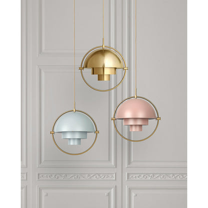 Multi-Lite Pendant - Pink, Brass
