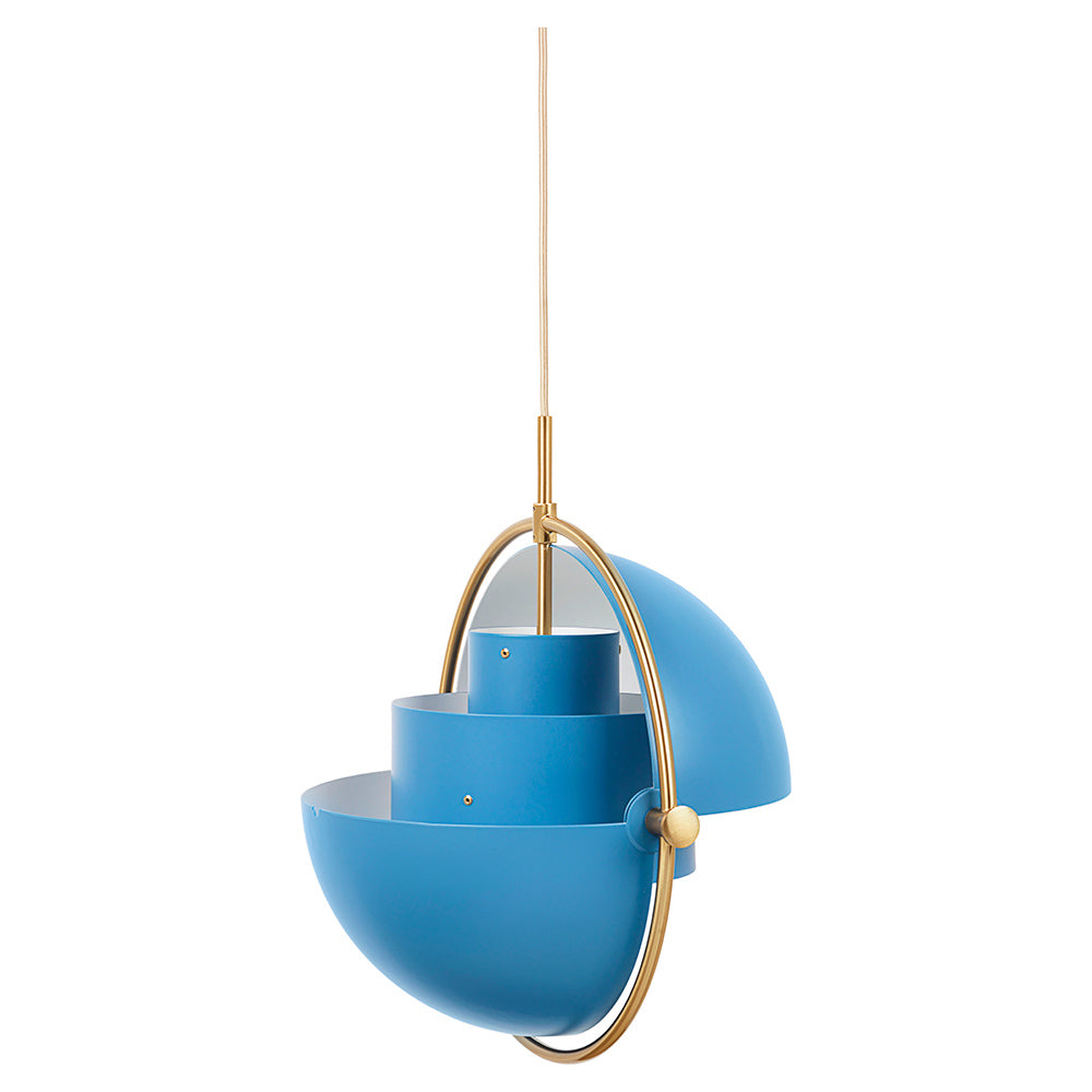 Multi-Lite Pendant - Blue, Brass