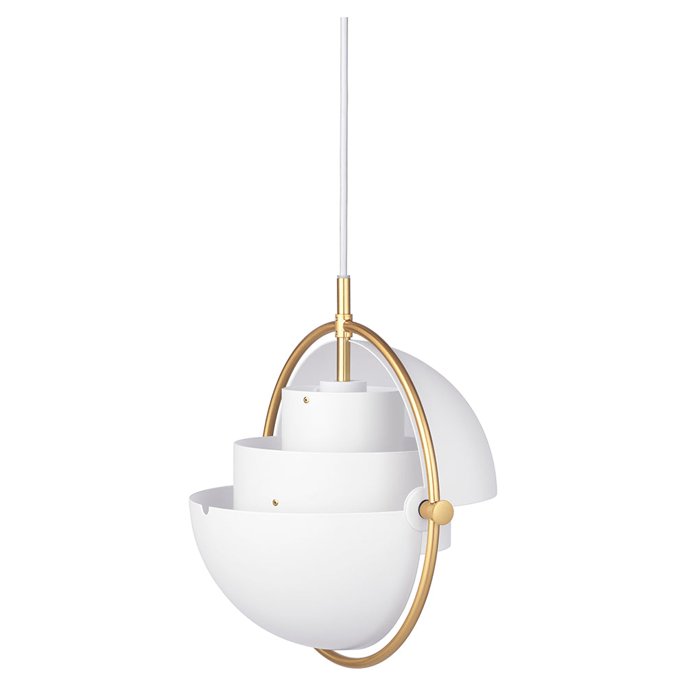 Multi-Lite Small Pendant - White, Brass