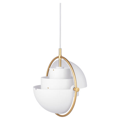Multi-Lite Small Pendant - White, Brass