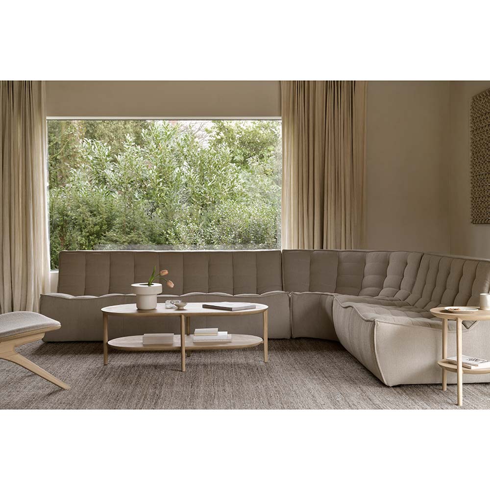 N701 45 Degree Round Corner Modular Sofa - Ecru