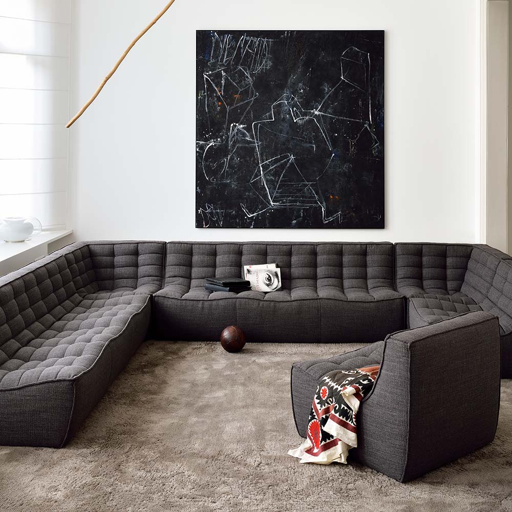 N701 Round Corner Modular Sofa - Dark Gray