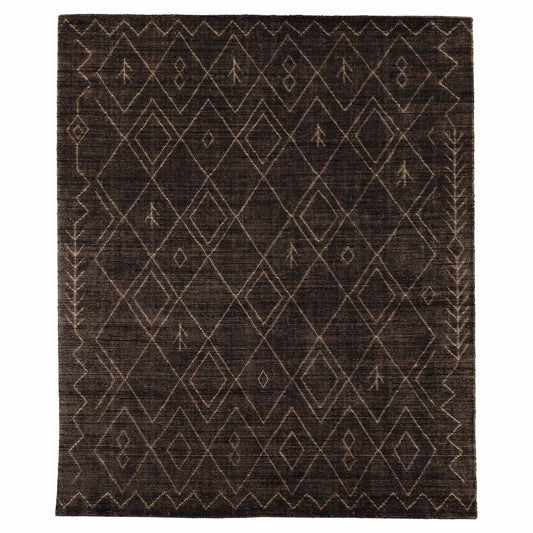 Nador Moroccan Hand Knotted Rug - Nador Espresso