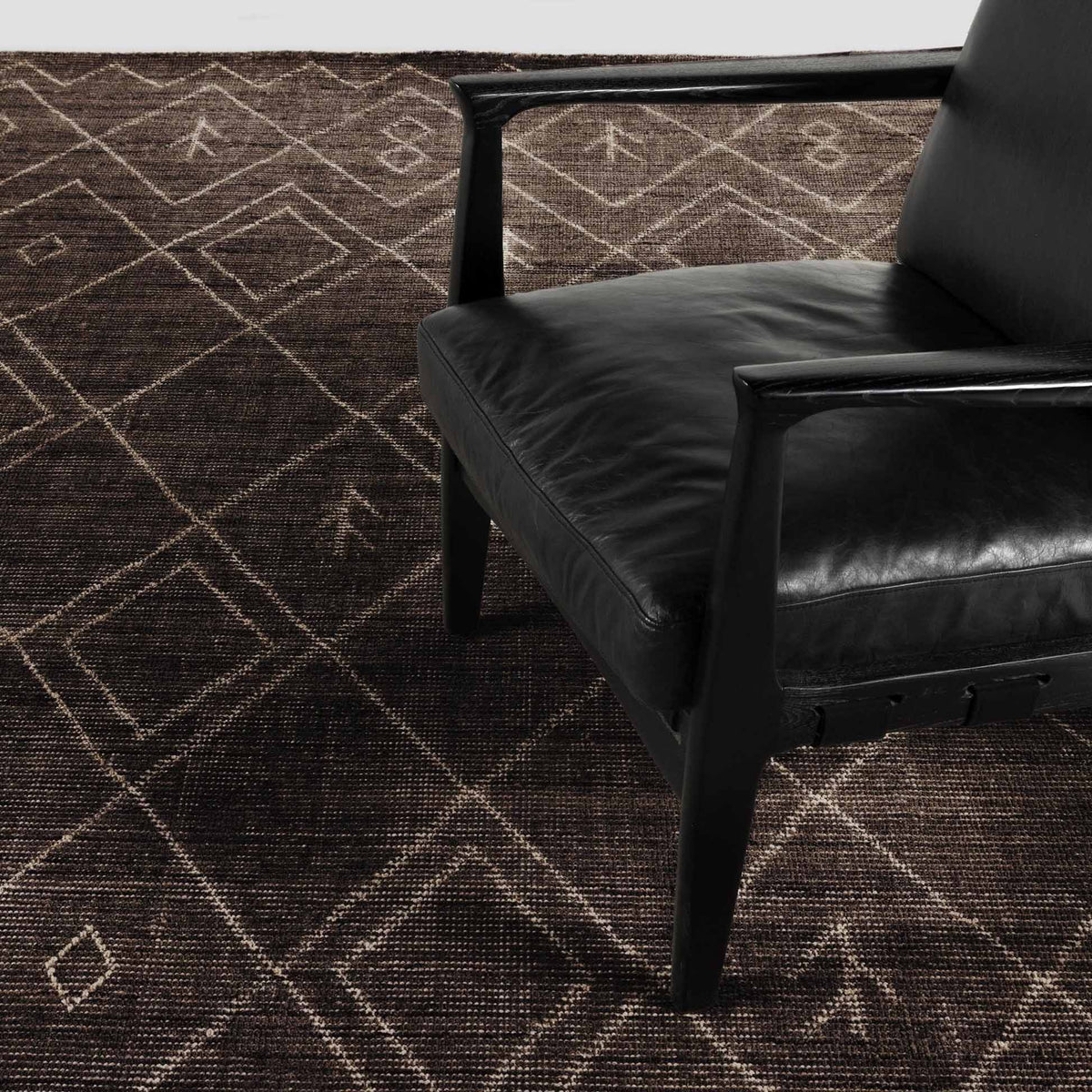 Nador Moroccan Hand Knotted Rug - Nador Espresso