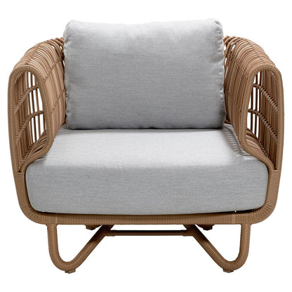 Nest Outdoor Lounge Chair - Light Gray Cushions, Natural Weave Frame