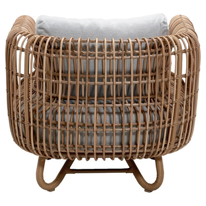 Nest Outdoor Lounge Chair - Light Gray Cushions, Natural Weave Frame