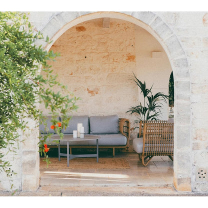 Nest Outdoor Lounge Chair - White Cushions, White Weave Frame
