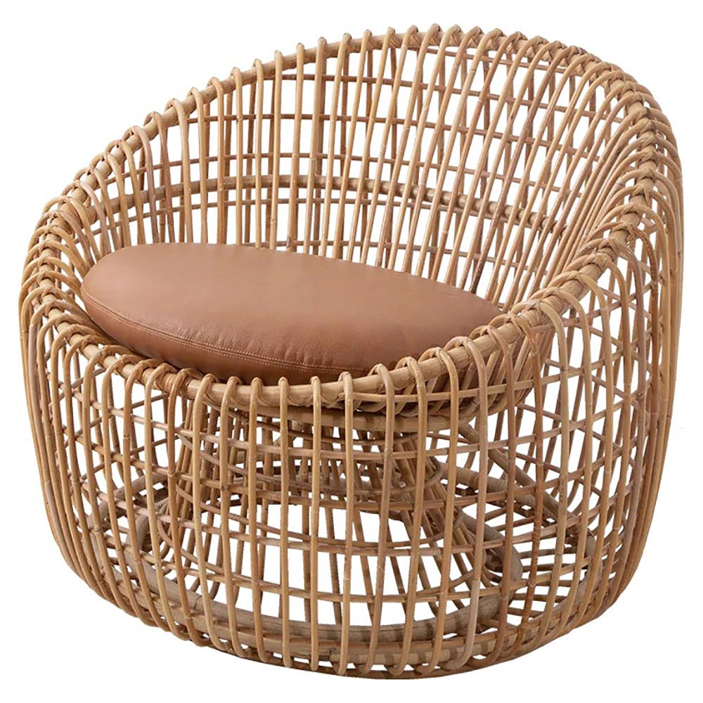Nest Round Chair - Cognac Leather Cushions