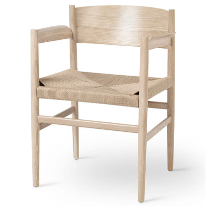 Nestor Armchair - Natural Paper Cord Seat, Matte Lacquered Oak