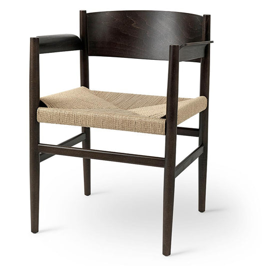 Nestor Armchair - Natural Paper Cord Seat, Sirka Gray Beech