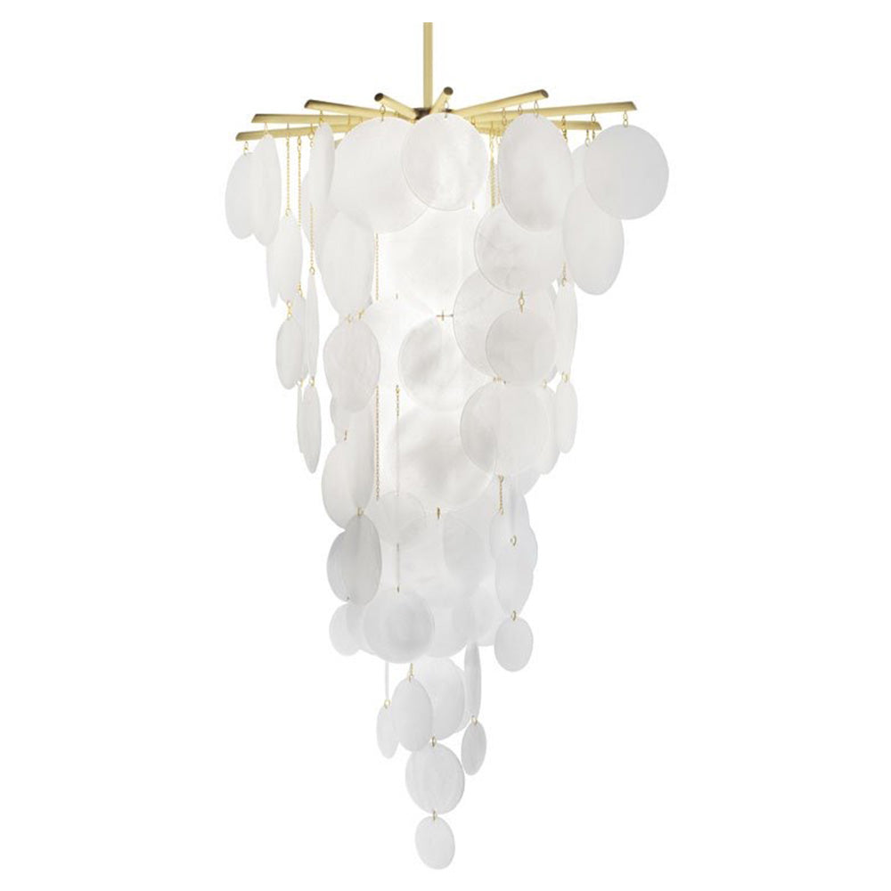 Nimbus Cascade Pendant - Satin Brass, Glass