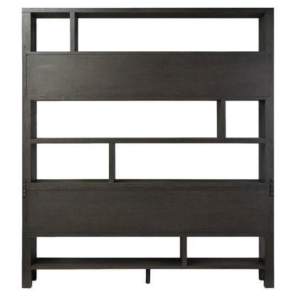 Noeline Wide Bookcase - Smoked Black Oak