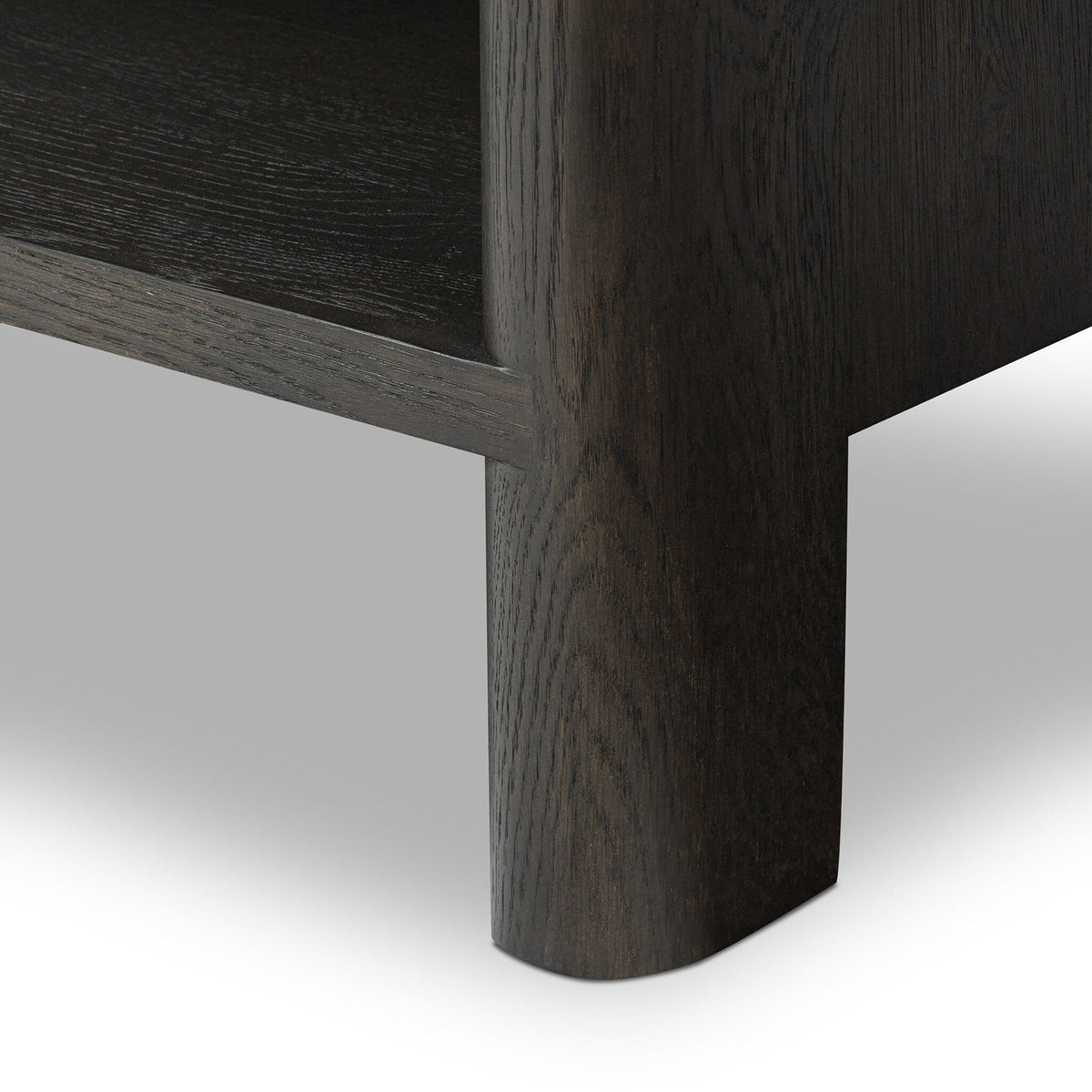 Noeline Wide Bookcase - Smoked Black Oak