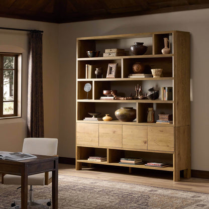 Noeline Wide Bookcase - Worn Oak