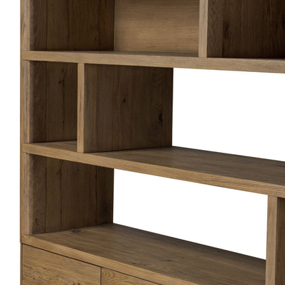 Noeline Wide Bookcase - Worn Oak