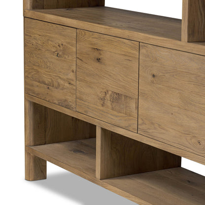 Noeline Wide Bookcase - Worn Oak