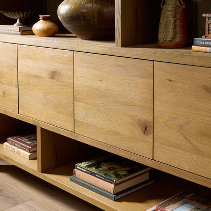 Noeline Wide Bookcase - Worn Oak