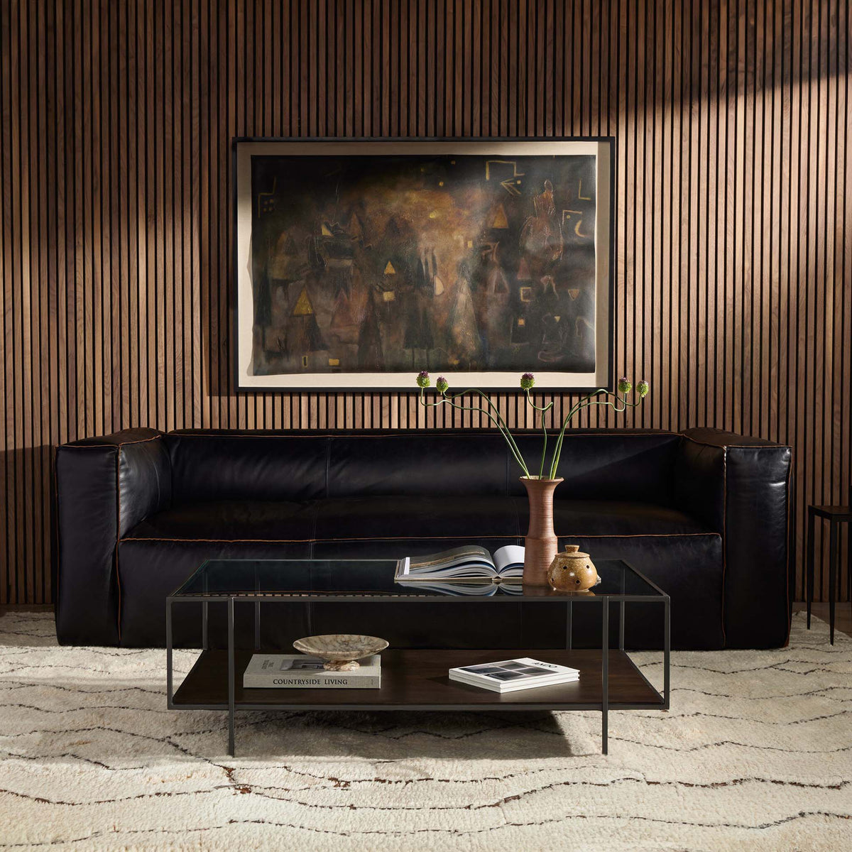 Nolita Reverse Stitch Sofa - Rider Black