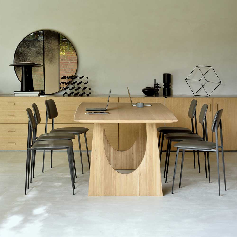 Oak Geometric Dining Table