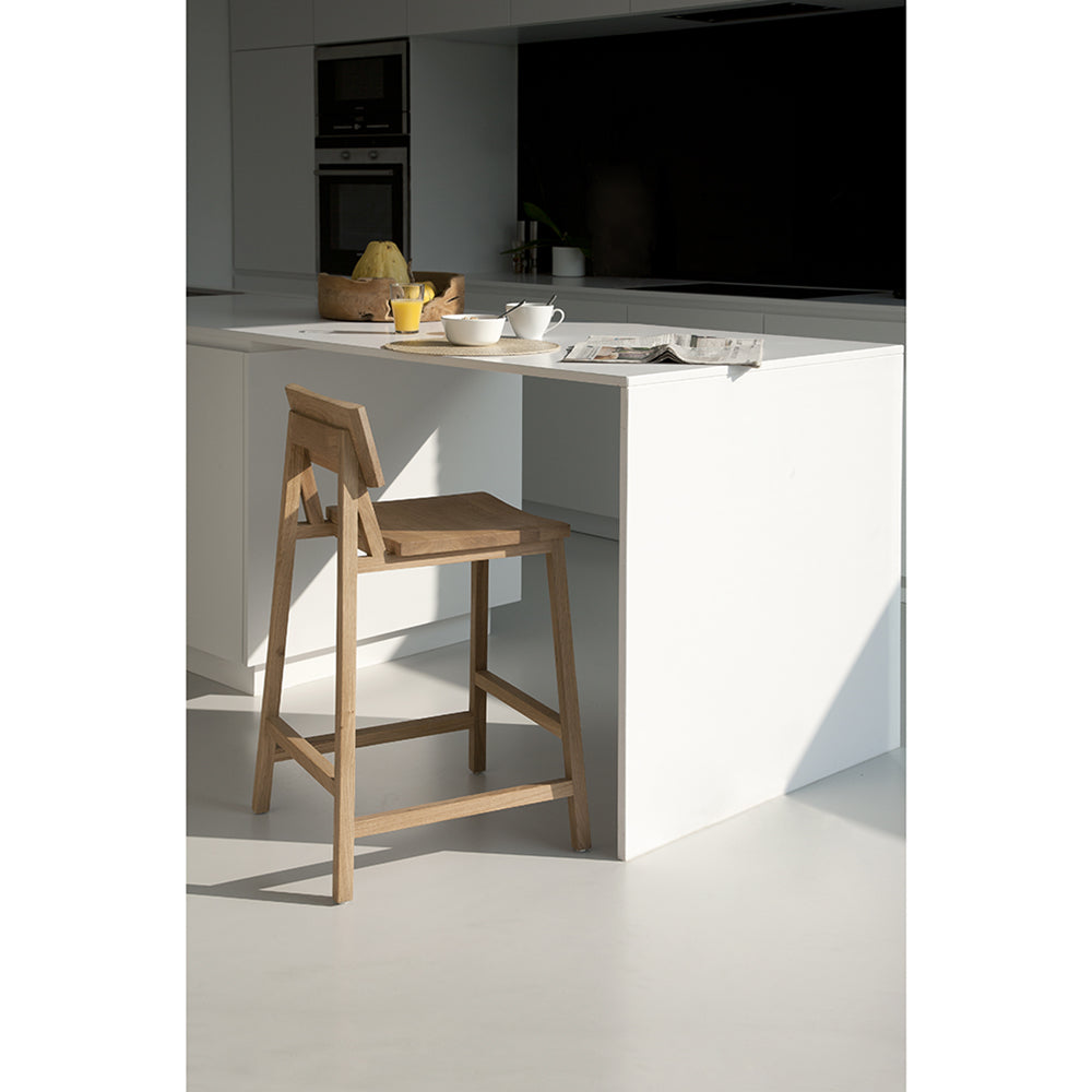 Oak N3 kitchen counter stool - without amrest