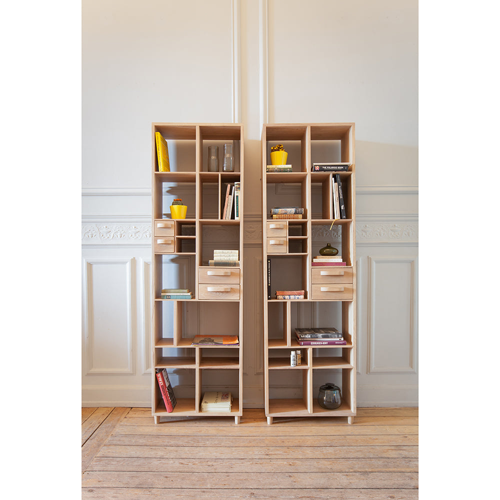 Oak Pirouette rack - 4 drawers