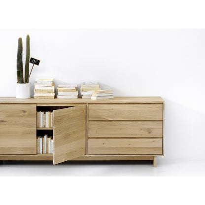 Oak Wave sideboard - 2 doors - 3 drawers