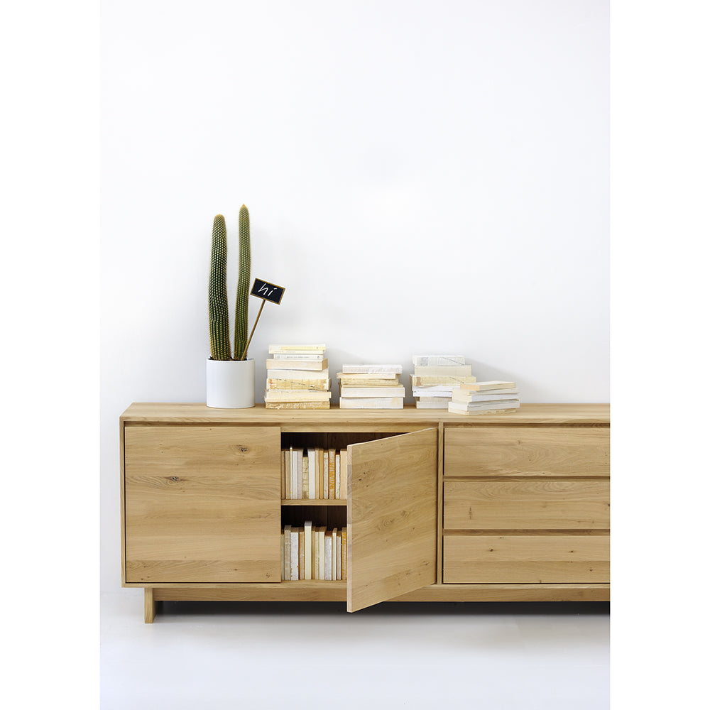 Oak Wave sideboard - 2 doors - 3 drawers