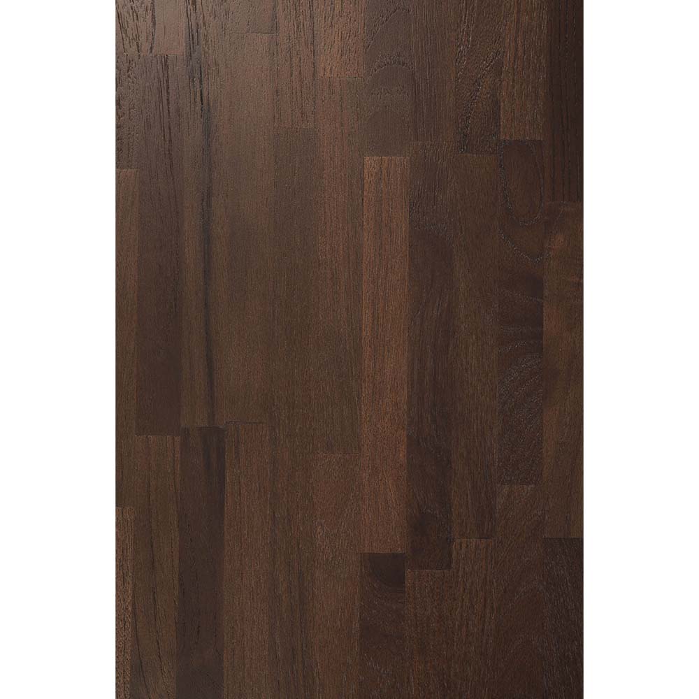 Oblic Round Side Table - Brown Teak
