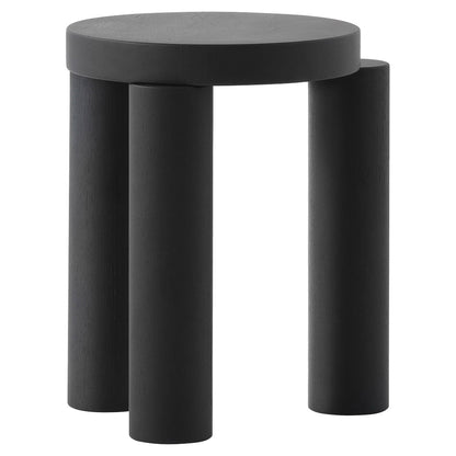 Offset Stool Side Table - Black