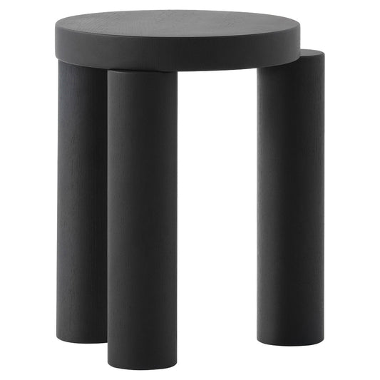 Offset Stool Side Table - Black