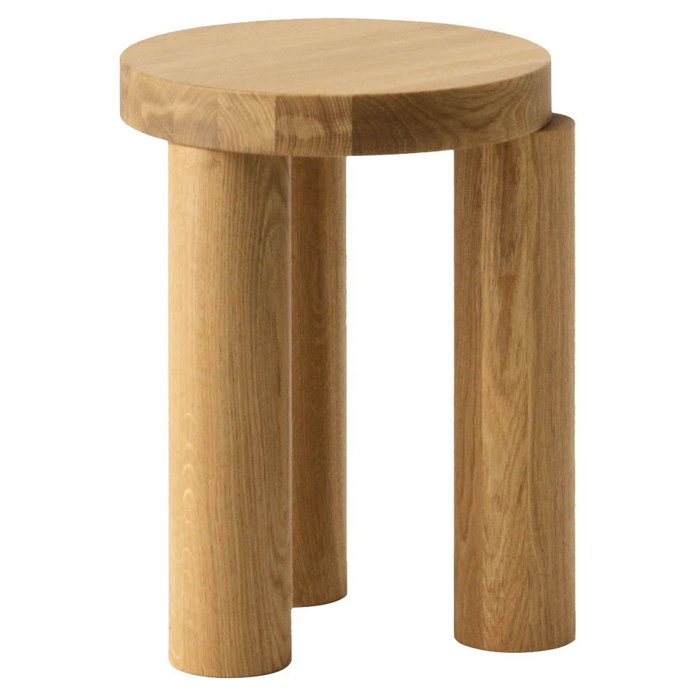 Offset Stool Side Table - Natural