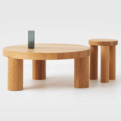 Offset Stool Side Table - Natural