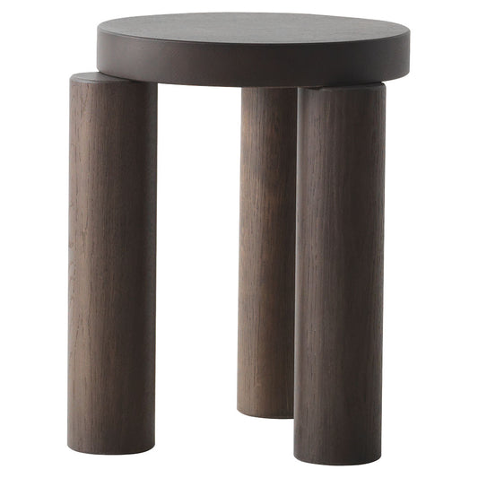 Offset Stool Side Table - Umber