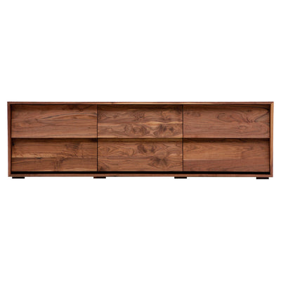 long short dresser ARTLESS Oliver Low Dresser, 6 Drawers, Solid Wood, Walnut, 84