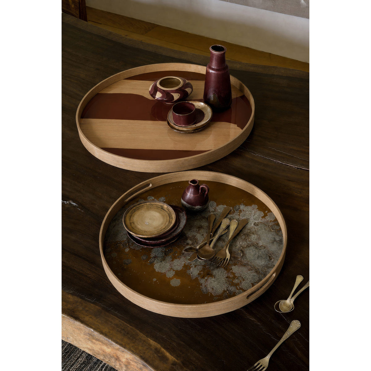 Organic Tray Metallic Bronze- Round, Small