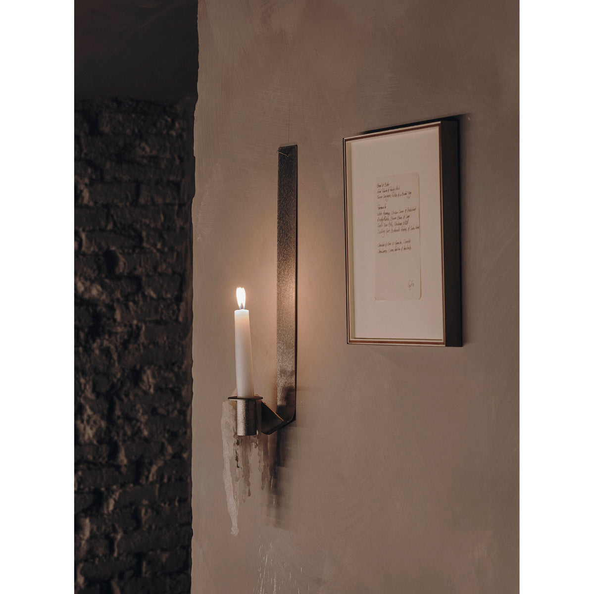 Ornament Candle Holder - Stainless Steel, Long