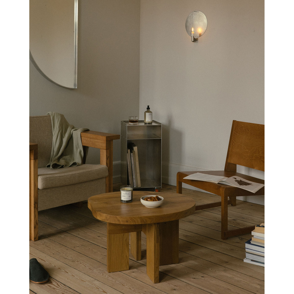 Ornament Candle Holder - Stainless Steel, Round