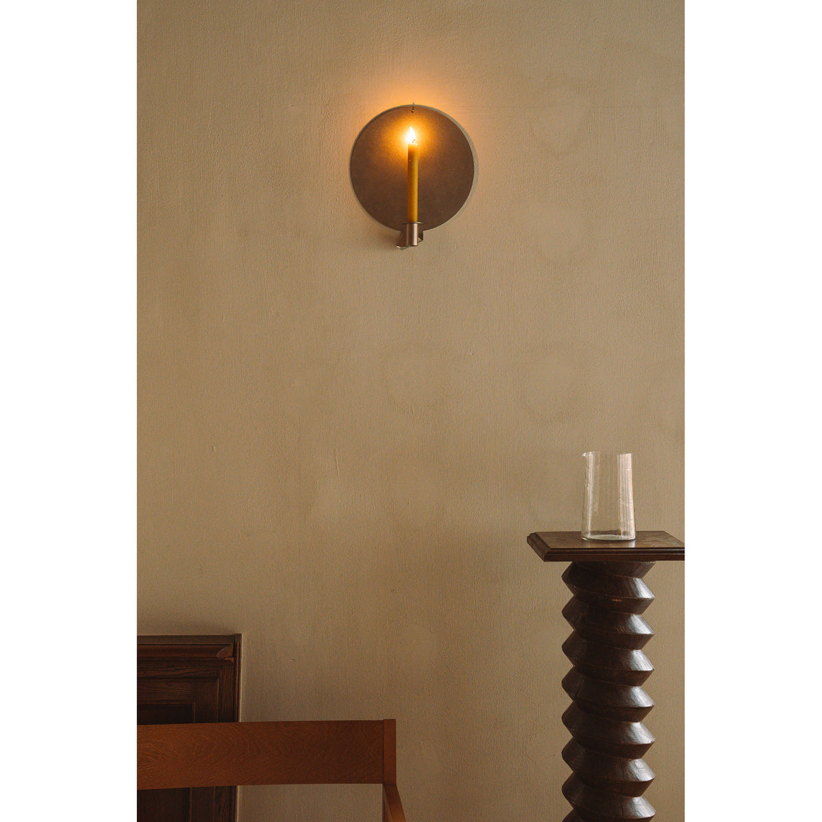 Ornament Candle Holder - Stainless Steel, Round